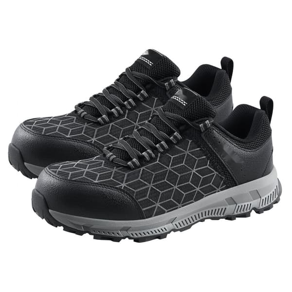 Ståltoet Sko til Mænd, US Størrelse 9, Brede Atletiske Arbejdssko, Holdbare, Komfortable, Sorte Sneakers