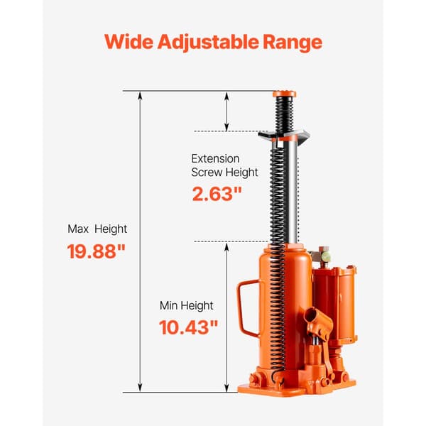 Ilmahydraulinen Pullotunkki, 12 Tonnia, Manuaalinen Käsipumppu, Autojen Korjaus ja Huolto