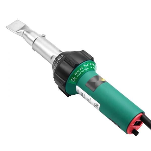 Varmluftsplastsvejser 1600W, PVC TPO Vinyl, 5 tilbehør, lommelygte, kraftfuld og alsidig varmepistol