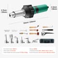 Miniatyrbillede 7 af 11: Varmluftsplastsvejser 1600W, PVC TPO Vinyl varmepistol, 17 tilbehør, alsidig anvendelse, justerbar temperatur, hurtig opvarmning