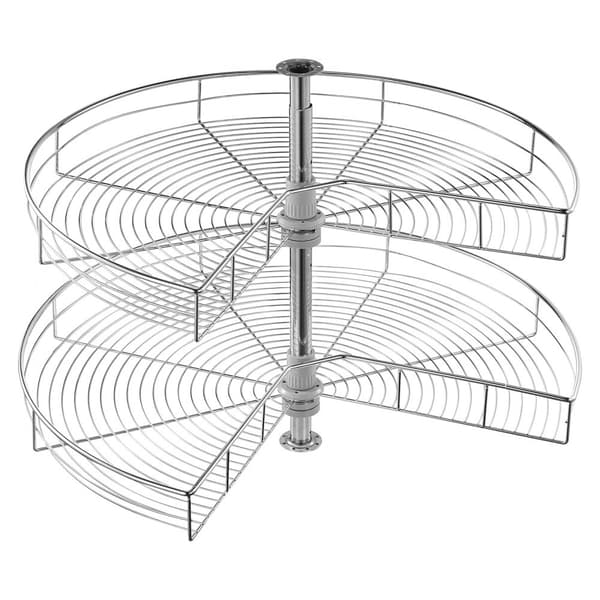 31 2-kerroksinen munuaisen muotoinen kromikulman järjestäjä, Lazy Susan kaappiverho, kääntyvä design