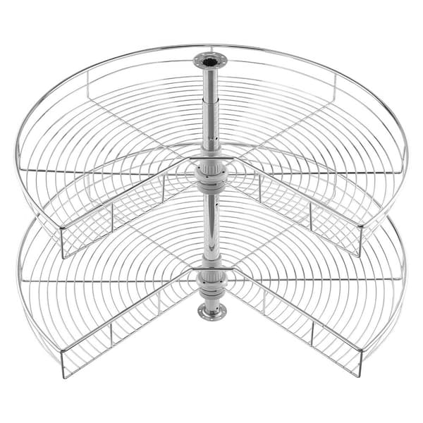 31 2-kerroksinen munuaisen muotoinen kromikulman järjestäjä, Lazy Susan kaappiverho, kääntyvä design