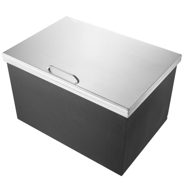 28x20x17 Drop in Ice Chest - Teräksenrustumaton jääjäähdytin Kylmälaatikko, sisäänrakennettu jääkaappi ja kansi