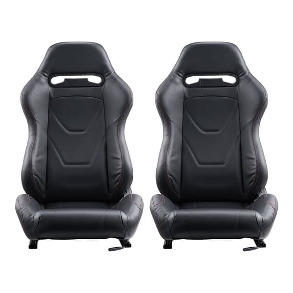 Racingstol 2-set, Justerbar modell med PVC-läder, Q235B-skjutreglage, idealisk för E-sport och gaming