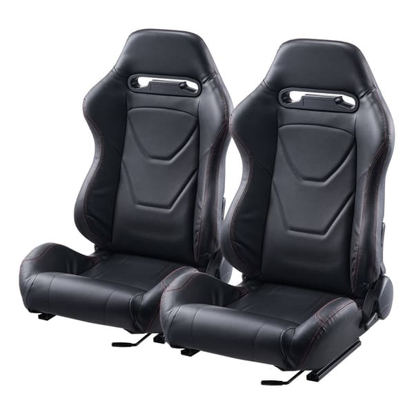 Racingstol 2-set, Justerbar modell med PVC-läder, Q235B-skjutreglage, idealisk för E-sport och gaming