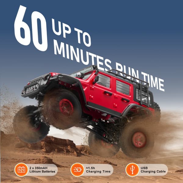 Kaukosäädettävä Auto, 1:24 Mittakaava, 4WD-Maastoauto Lapsille, Täysi Valaistus