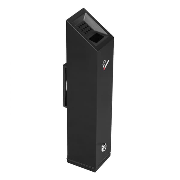 Cigaretskoddebeholder, Rustfrit stål vægmonteret, Elegance og holdbarhed, effektiv snodsbortskaffelse, Sort