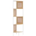 Miniatyrbillede 9 af 11: Rattan Hjørne Bogreol, 5-Tiers Bambus Stige, Pladsbesparende Væg Stativ, Smalt Design, Stilfuld Opbevaring