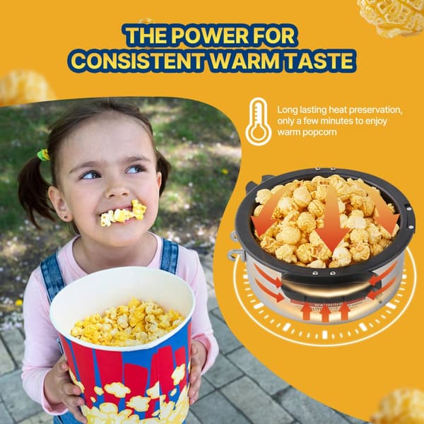 Popcornmaskin, Bordsskiva Popcorn Maker 480W, 4 oz, Klassisk Röd Design