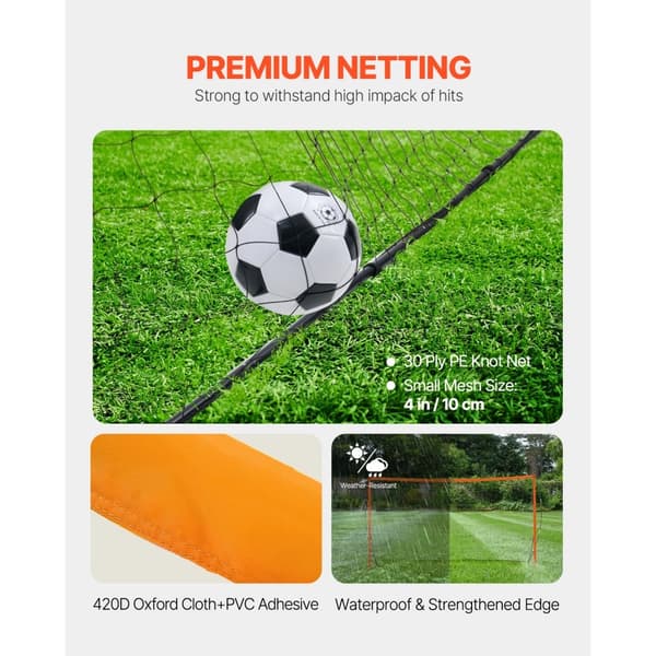 Bærbart fodboldmål 12x6 fod, Børnefodboldnet med bæretaske, Ideelt til baggårdstræning, nem at transportere