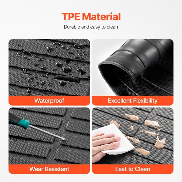 Cargo Mat, All Weather TPE, Skræddersyet Passform til Toyota 4Runner 7-sæder, 2010-2026, Vandtæt, Slidstærk, Let at rengøre