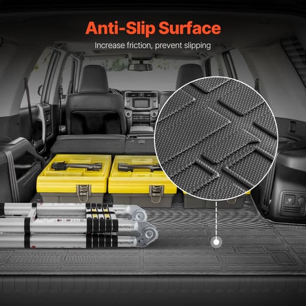 Cargo Mat, All Weather TPE, Skræddersyet Passform til Toyota 4Runner 7-sæder, 2010-2026, Vandtæt, Slidstærk, Let at rengøre