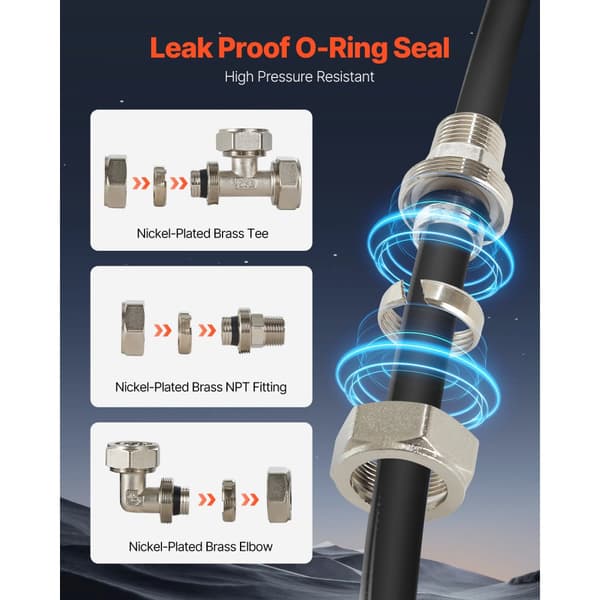 Luftkompressor Linjesæt 3/4'' x 200FT PU, Robust og fleksibel slange, Perfekt til professionel brug, holdbar og nem at installere