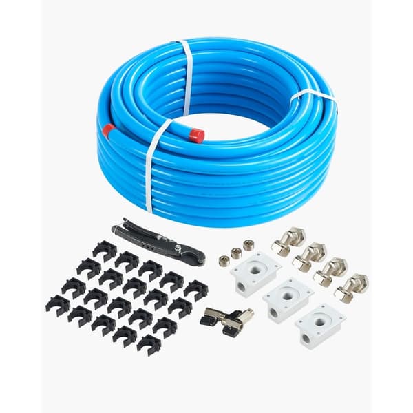 Luftkompressor Linjesæt 3/4'' x 100FT HDPE/Aluminium, Blå, holdbart, fleksibelt, højtrykssystem