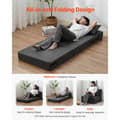 Miniatyrbillede 5 af 11: Foldbar sovesofa 3-i-1, med 2 puder, mørkegrå, pladsbesparende design, multifunktionel og komfortabel