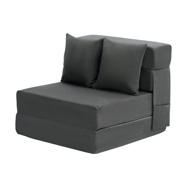 Foldbar sovesofa 3-i-1, med 2 puder, mørkegrå, pladsbesparende design, multifunktionel og komfortabel