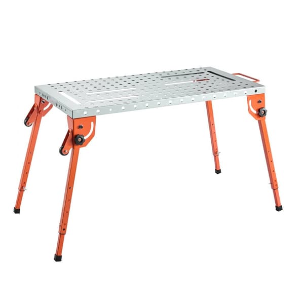 Svejsebord 44 x 21 500LBS, Sammenfoldelig arbejdsbænk, 4-niveau justerbar højde, robust og pladsbesparende design
