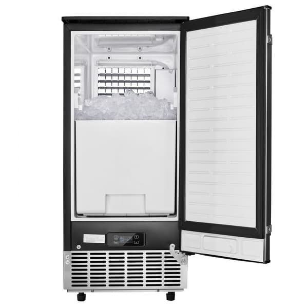 Indbygget ismaskine underbord, 80 lbs/dag, med afløbspumpe, vendbar dør, kompakt design, energieffektiv