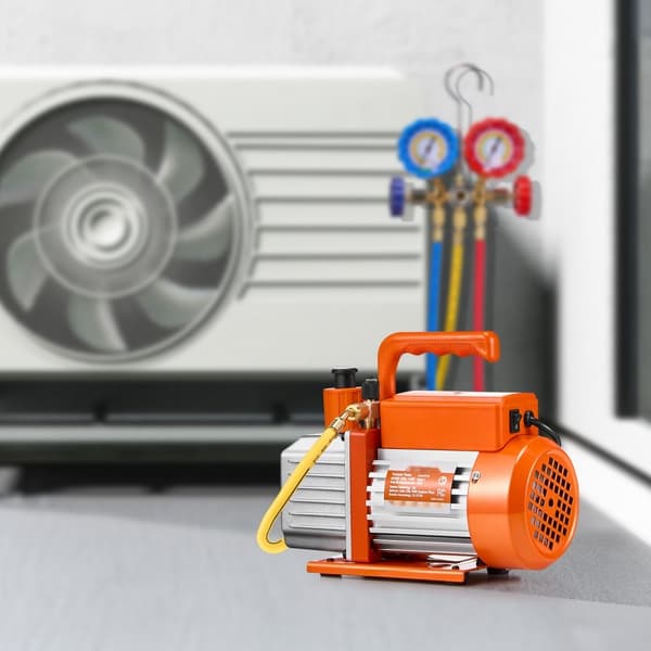 Vakuumpumpe 4 CFM, Enkelttrins roterende vinge, inkl. vakuumpumpeolie, effektiv og pålidelig til HVAC-applikationer