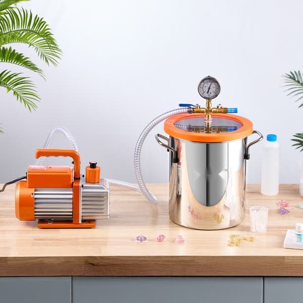 Vakuumkammer 1,5 gallon, 3,5CFM enkelttrins pumpe, effektiv luftudtrækning, kompakt og holdbar design