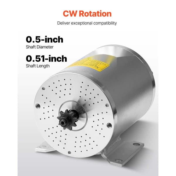 1800W elektrisk børsteløs DC-motor, 48V, 4500rpm, ideel til E-Bike og Dirt Bike, høj effektivitet, lang levetid