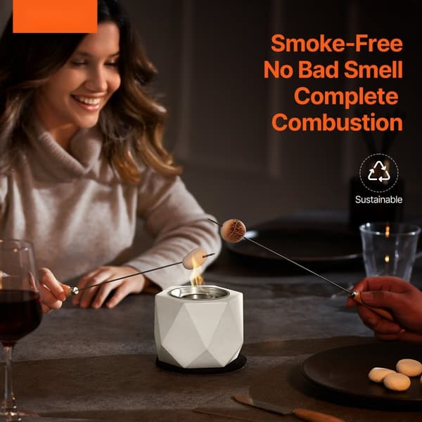Bordplade Fire Pit Bowl, Betonpejs til Indendørs og Udendørs Brug, Holdbar, Moderne Design, Perfekt til Patio