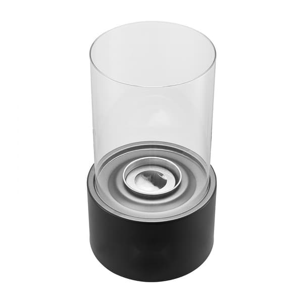 Bordplade Pejs, 6 tommer Metal Fire Pit, Indendørs/UDENDØRS, med glas, stilfuld design, sikkert og effektivt varmeelement