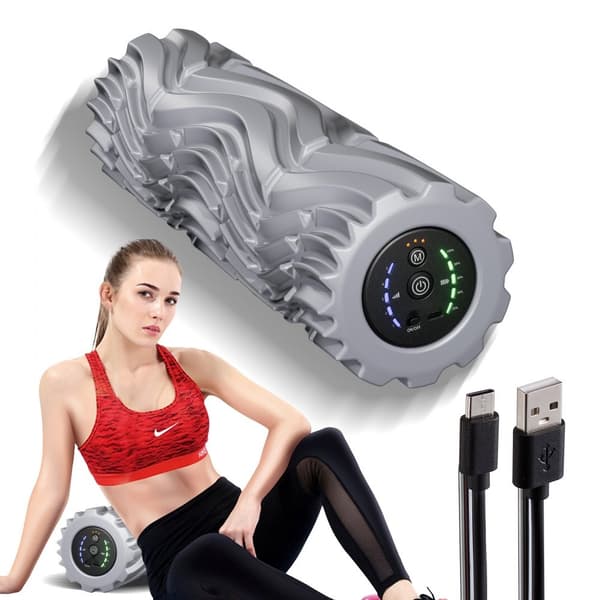 Vibrerande Foam Roller, Elektrisk Modell, 5 Intensitetsnivåer & 3 Frekvensinställningar