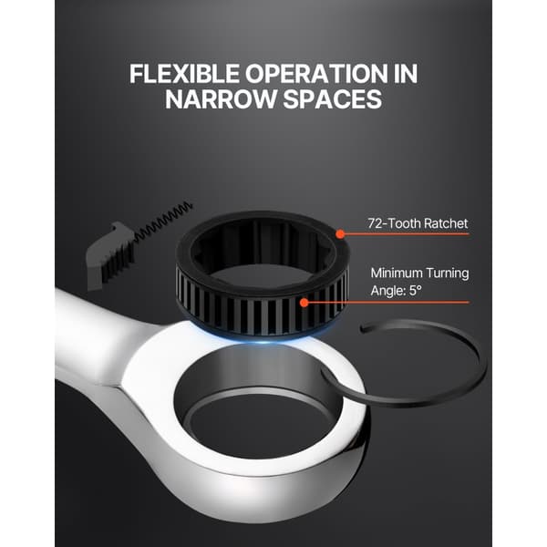 Kombinationsnøglesæt 16-delt, Metrisk 8 mm til 24 mm, Med organiseringsstativ, holdbar, ergonomisk design