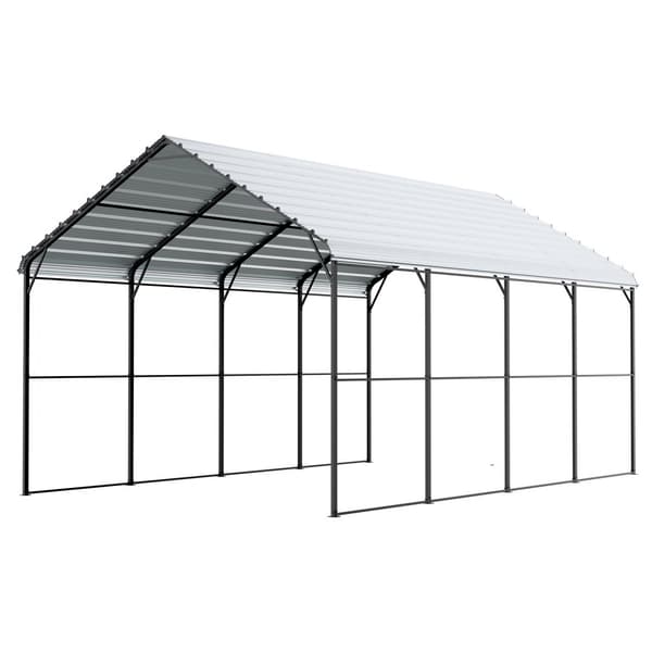 12' x 20' Metallinen Autokatos, Raskaskäyttöinen Autotallimalli, Suojaa Autoja ja Veneitä