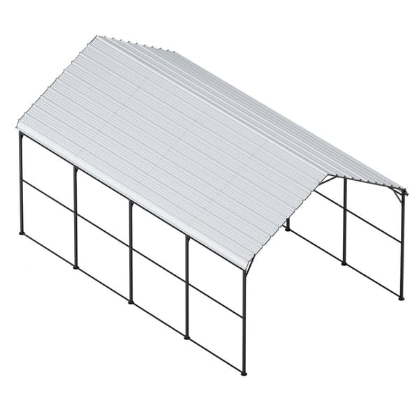 12' x 20' Metallinen Autokatos, Raskaskäyttöinen Autotallimalli, Suojaa Autoja ja Veneitä