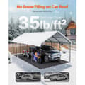 Miniatyrbillede 4 af 11: 13' x 26' Metal Carport, Heavy Duty Udendørs Garageskjul, Beskyttelse til biler, vejrbestandig, holdbar konstruktion