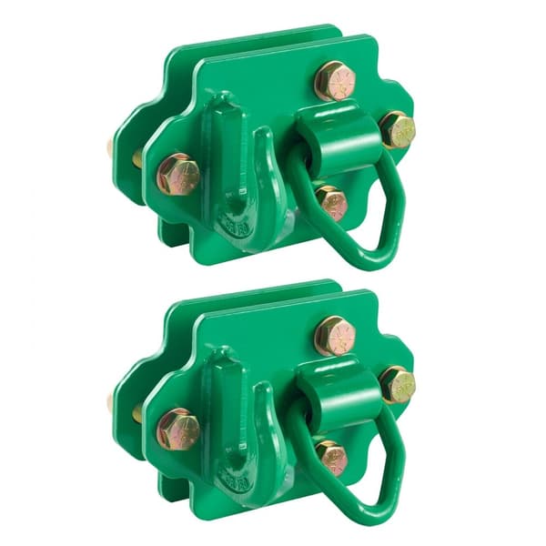 Traktorskopkrokar 3/8, Grade 70 Smidd Stål, 2-Pack Gripkrokar, Grön Färg