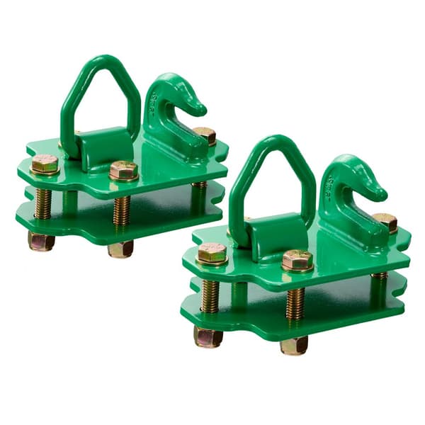 Traktorskopkrokar 3/8, Grade 70 Smidd Stål, 2-Pack Gripkrokar, Grön Färg