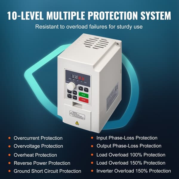 VFD 4HP 3KW Invertteri, 14A 1- tai 3-vaiheinen AC 220V -tulo, 3-vaiheiseen AC 0-220V -lähtöön, Tehokas ja Monipuolinen