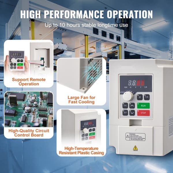 VFD 4HP 3KW Invertteri, 14A 1- tai 3-vaiheinen AC 220V -tulo, 3-vaiheiseen AC 0-220V -lähtöön, Tehokas ja Monipuolinen