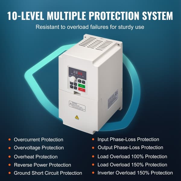 VFD Invertteri 5HP 4KW 18A, 1- tai 3-vaiheinen AC 220V tulo, 3-vaiheinen AC 0-220V lähtö