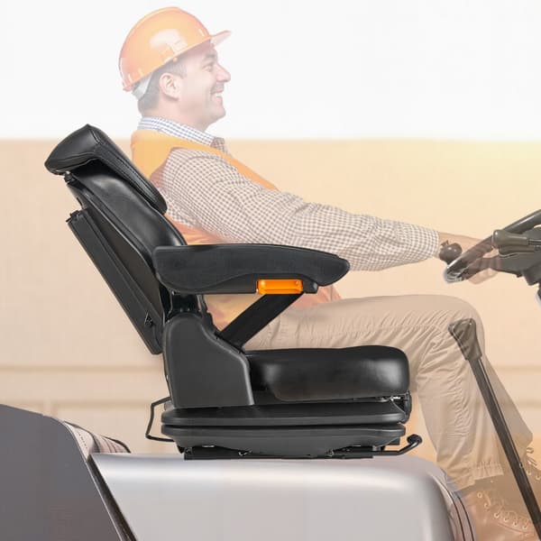 Gaffeltruckssäte, Nedfällbart Traktorfjädrande Säte, Justerbar Rygg- och Nackstöd