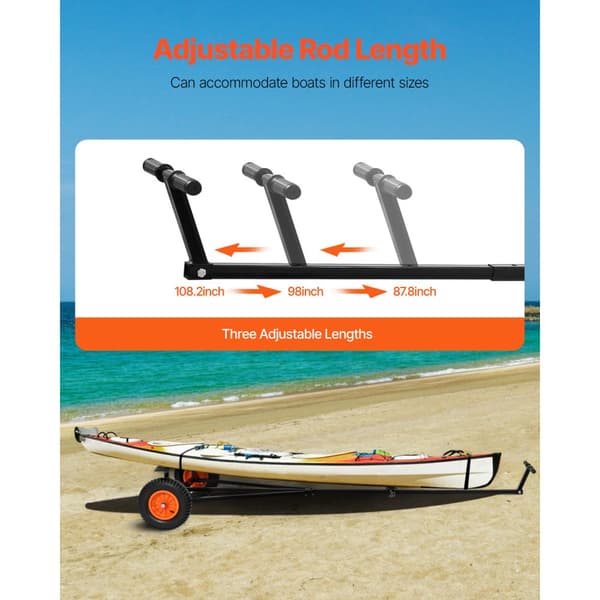 Venetraileri Dolly Mover 420 lbs, Pituus Säädettävä 15,7 in, Pneumaattisilla Renkailla
