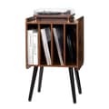Miniatyrbillede 10 af 11: Pladespillerstativ, 2-etagers træt vinylholder, plads til op til 100 albums, brun, stilfuldt design, robust konstruktion