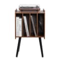 Miniatyrbillede 11 af 11: Pladespillerstativ, 2-etagers træt vinylholder, plads til op til 100 albums, brun, stilfuldt design, robust konstruktion