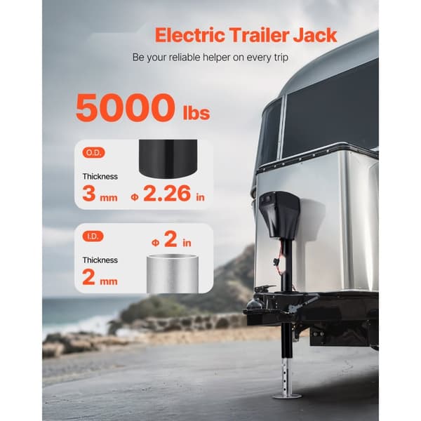 Sähköinen perävaunutuki 5000 lbs, Power Tongue Jack, sopii asuntovaunuun ja matkailuautoon