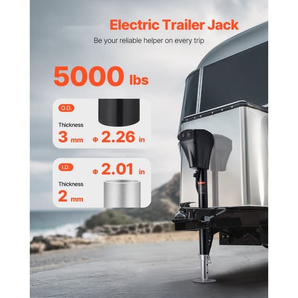 Sähköperävaunutuki 5000 lbs, Power Tongue Jack, asuntovaunuun ja matkailuautoon soveltuva