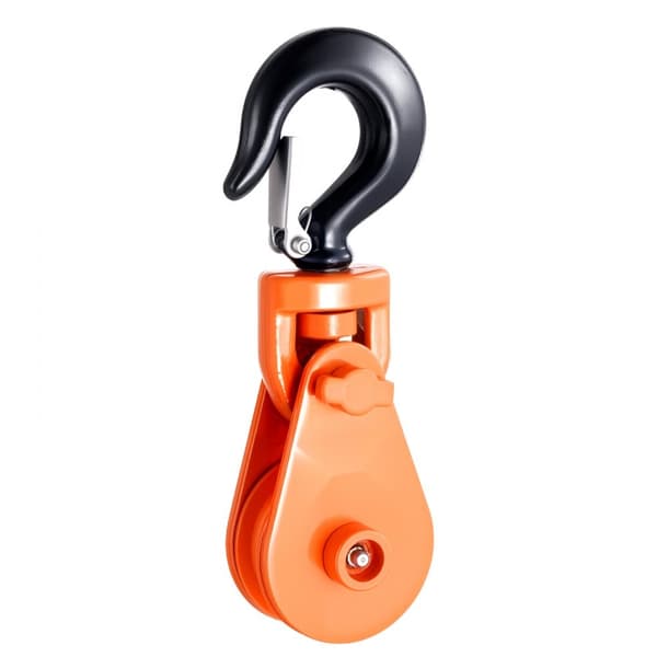 2 Tons Ryckblock, med Vridbar Krok 74 mm, Lyftande Rollback, Robust Pulleysystem