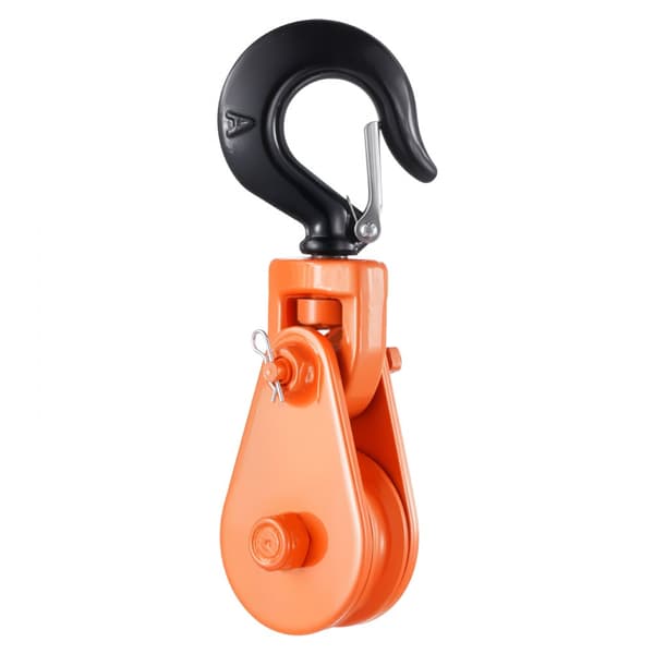 2 Tons Ryckblock, med Vridbar Krok 74 mm, Lyftande Rollback, Robust Pulleysystem