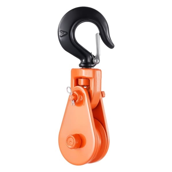 2 Tons Ryckblock, med Vridbar Krok 74 mm, Lyftande Rollback, Robust Pulleysystem