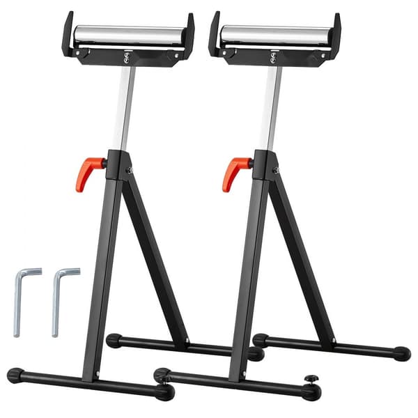 2-Pack Rullstativ, Max Belastning 250 lb, Justerbar 27-43 Tum, Perfekt för Träbearbetning