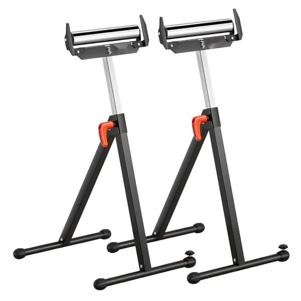 2-Pack Rullstativ, Max Belastning 250 lb, Justerbar 27-43 Tum, Perfekt för Träbearbetning