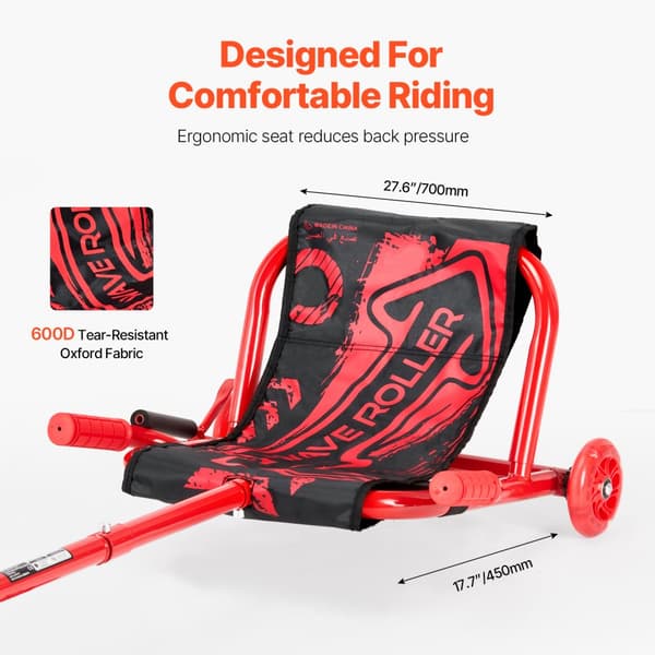 Zig-Zag Motion Drift Cart, Ride On Scooter, til børn 10+, sjov og sikker kørsel, vridningsfri kontrol, robust design