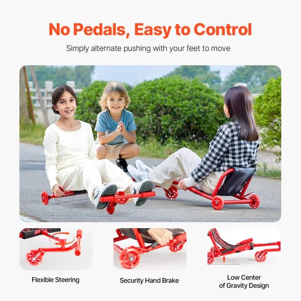Zig-Zag Motion Drift Cart, Ride On Scooter, til børn 10+, sjov og sikker kørsel, vridningsfri kontrol, robust design